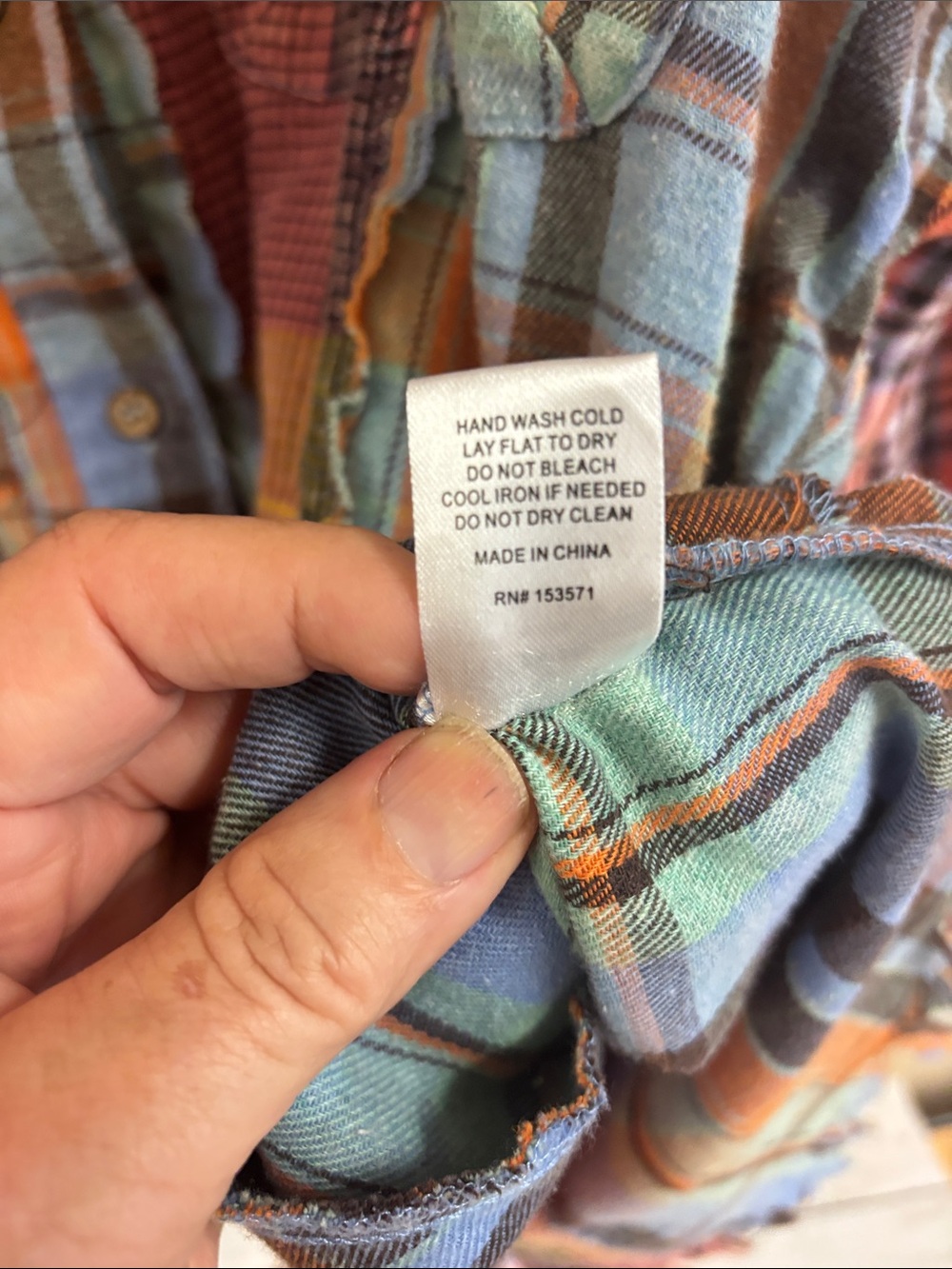 Oli & Hali flannel Multi Patchwork Plaid Button-Down Shirt small - Picture 4 of 9